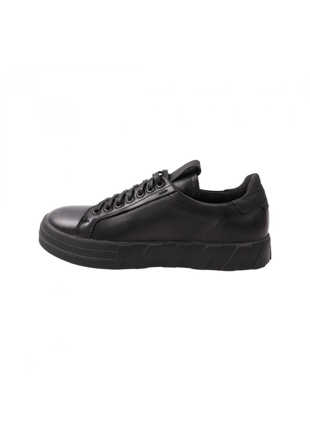 Чорні кеди чоловічі чорні натуральна шкіра Maxus Shoes 79-21DTC
