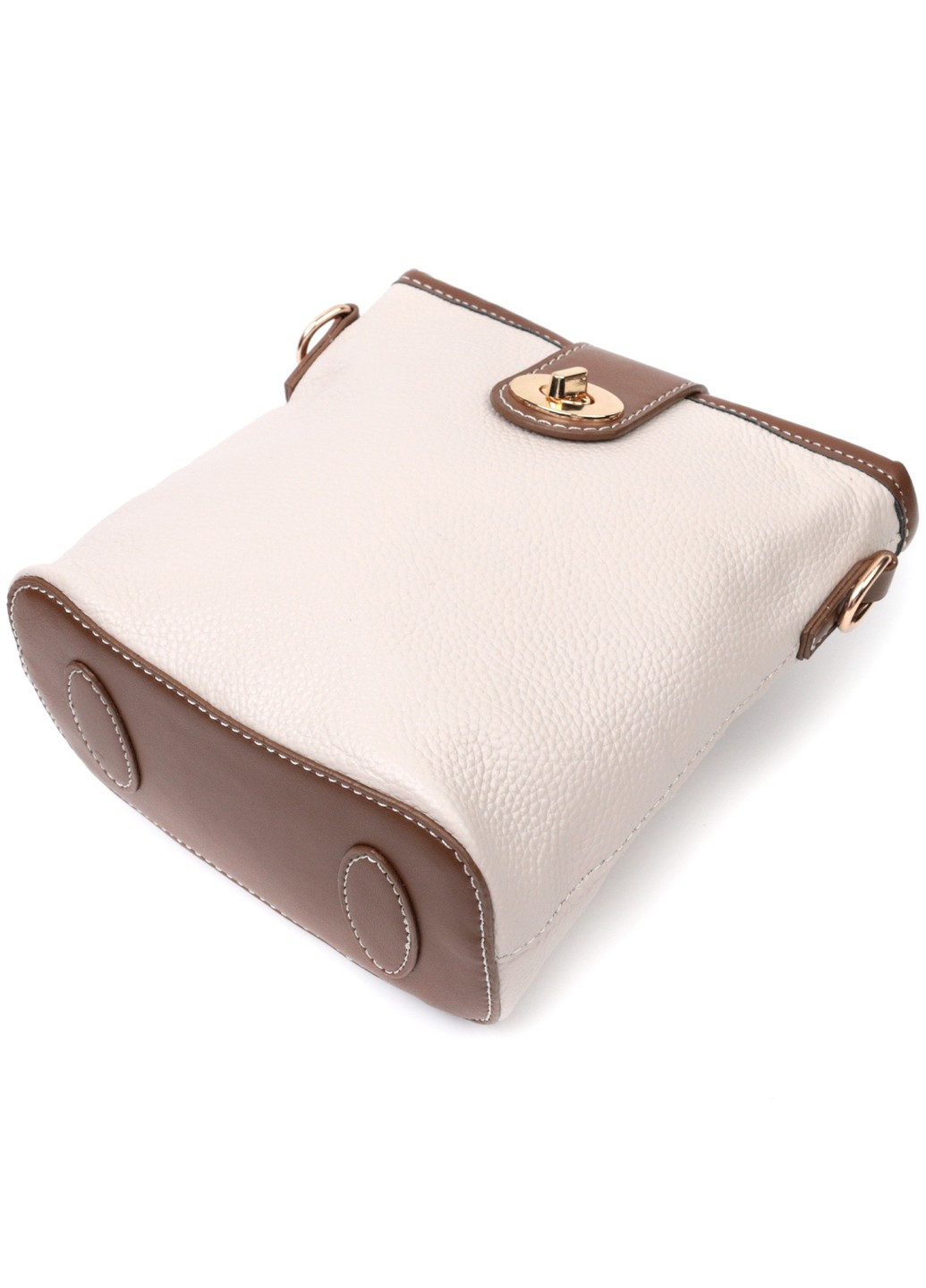 Удобная сумка на плечо для женщин на каждый день из натуральной кожи 22347 Белая Vintage (276457584)