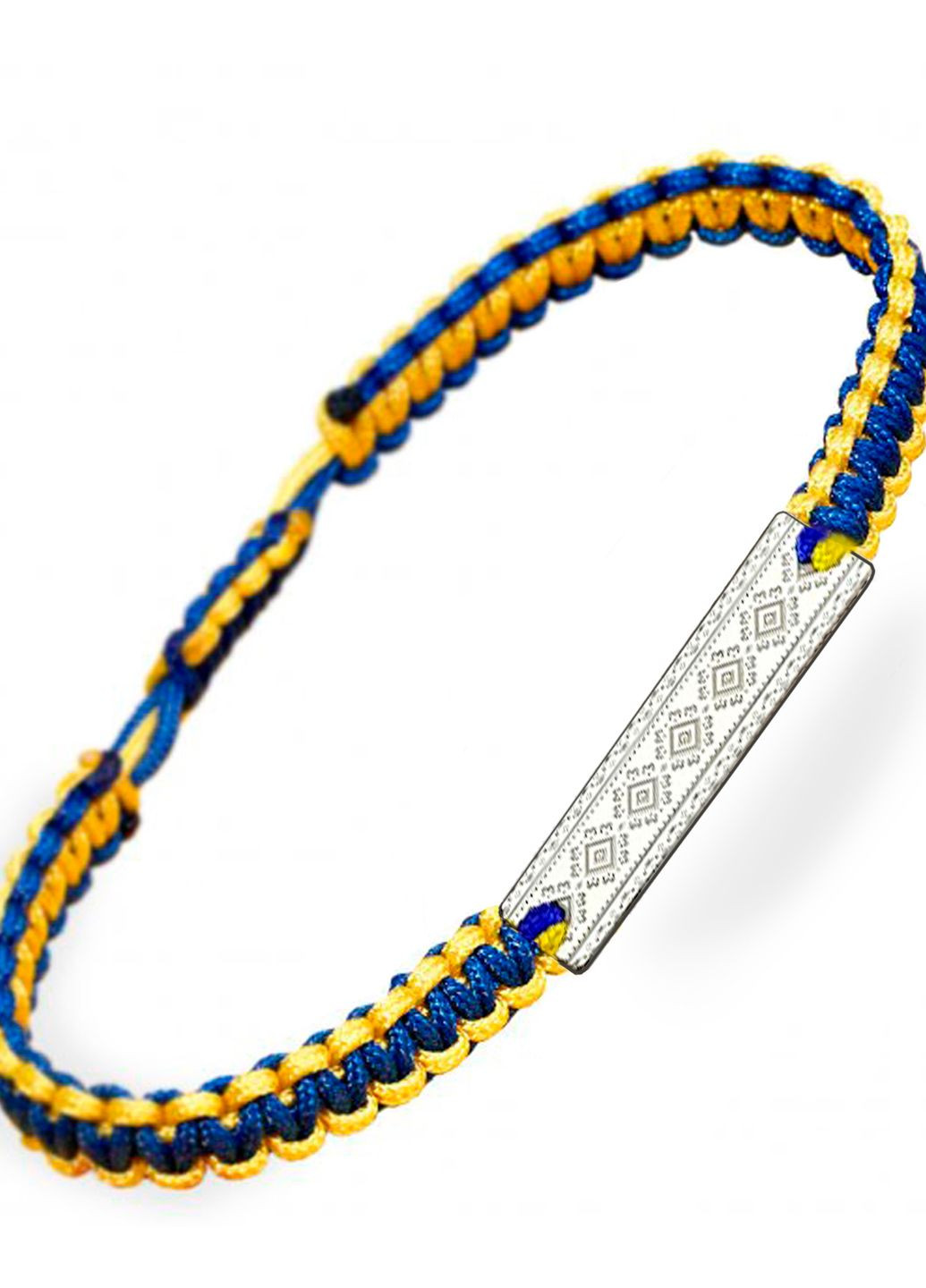 Серебряный браслет шамбала Вышиванка нить жёлто-синяя «Запорожье» для него Family Tree Jewelry Line (266623033)