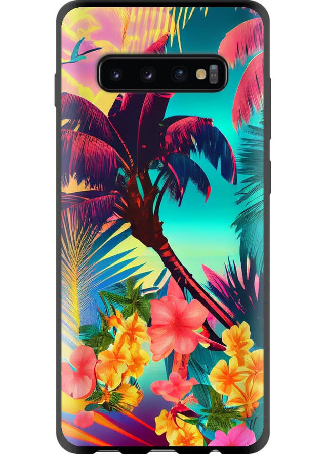 TPU черный чехол 'Тропики v2' для Endorphone Samsung Galaxy S10 Plus (258185983)