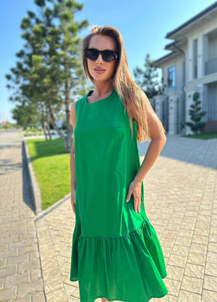 Зелена жіноча сукня котон No Brand