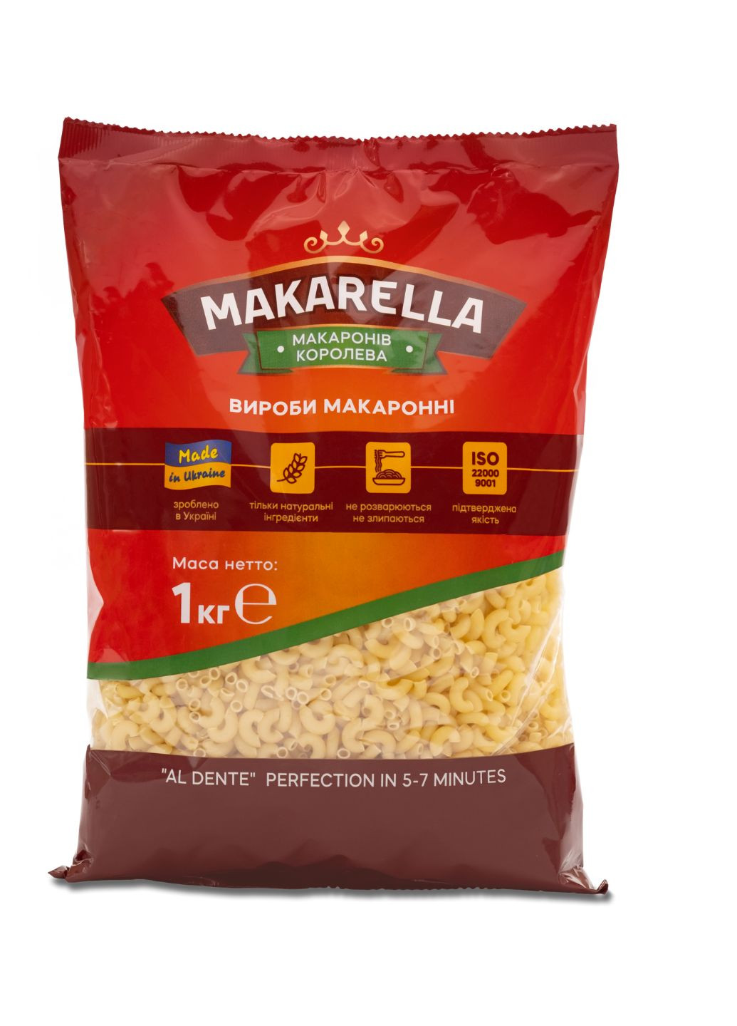Макаронні вироби Ріжки №7 MAKARELLА 1 кг (4820055302012) Makarella (266989188)