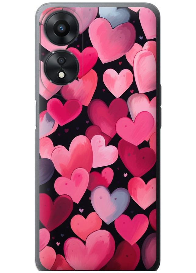 Силіконовий чохол 'Сердечка 4' для Endorphone Oppo A78 5G (267236075)