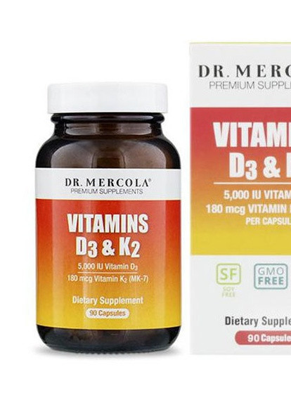 Vitamins D3 & K2 5000 IU 90 Caps Dr. Mercola (256724360)