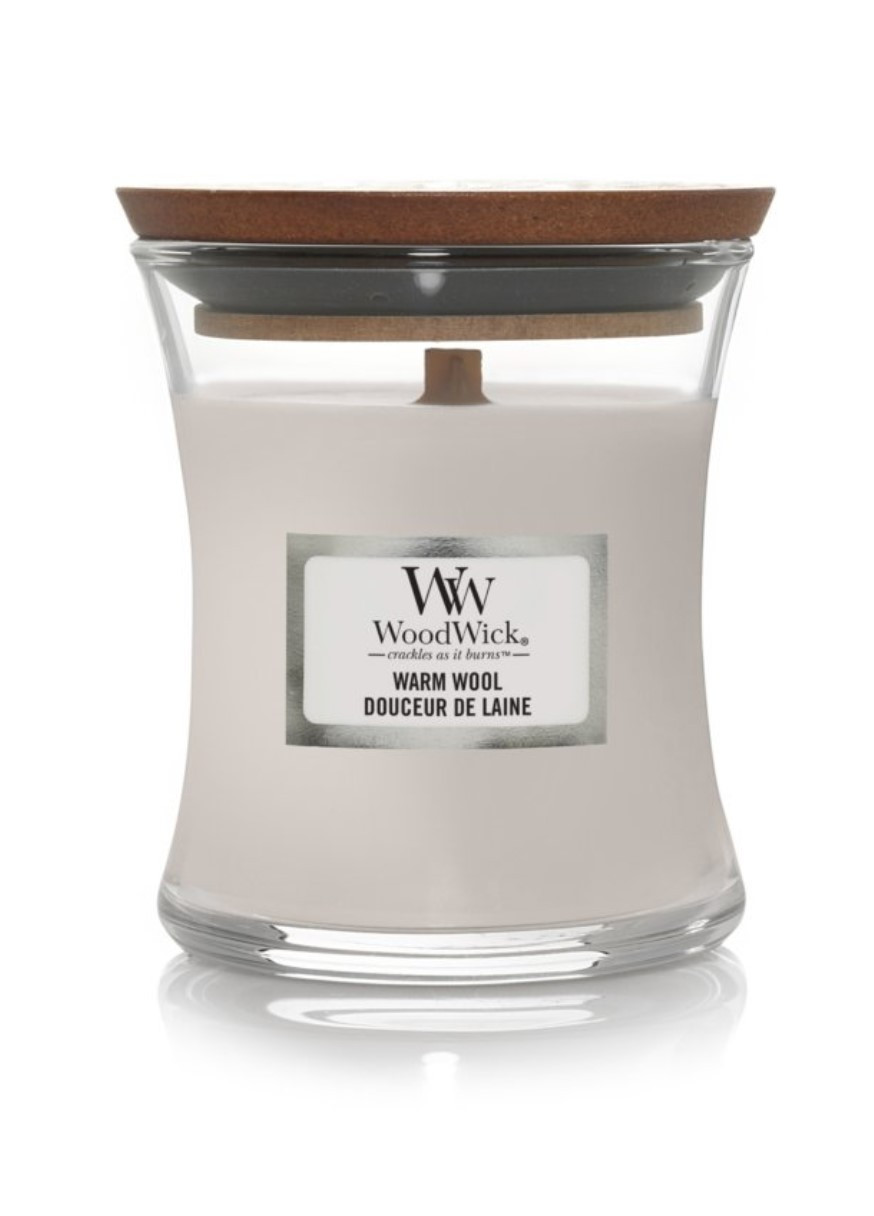 Ароматическая свеча с ароматом теплой шерсти Mini Warm Wool WoodWick (268056152)