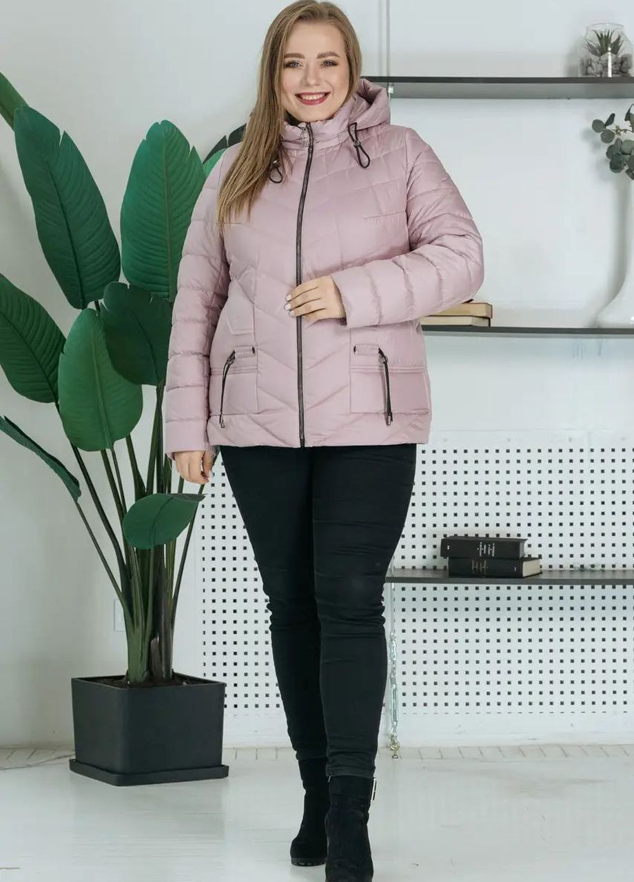 Пудровая демисезонная демисезонная женская куртка большого размера SK