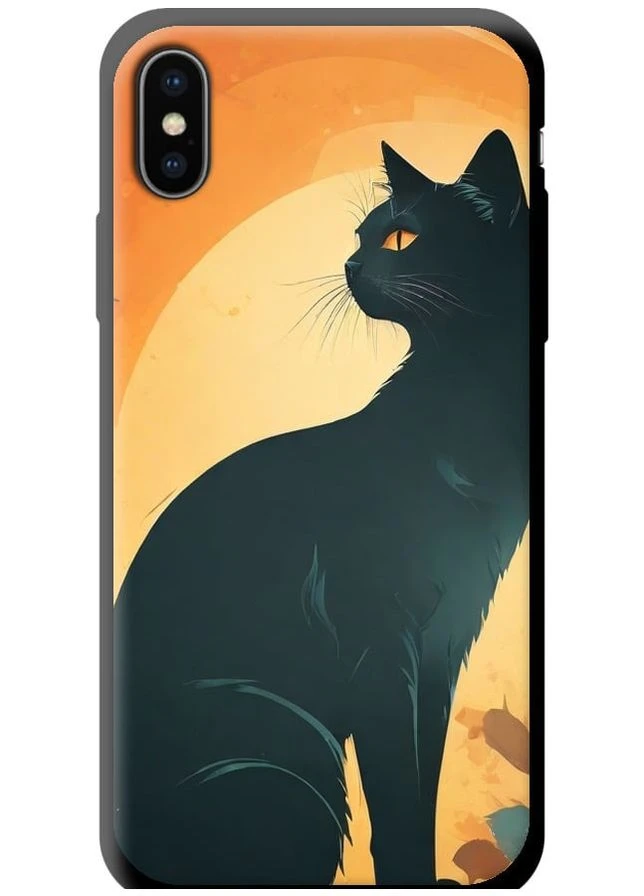 TPU чорний чохол 'Чорна кішка' для Endorphone Apple iPhone X (275647073)