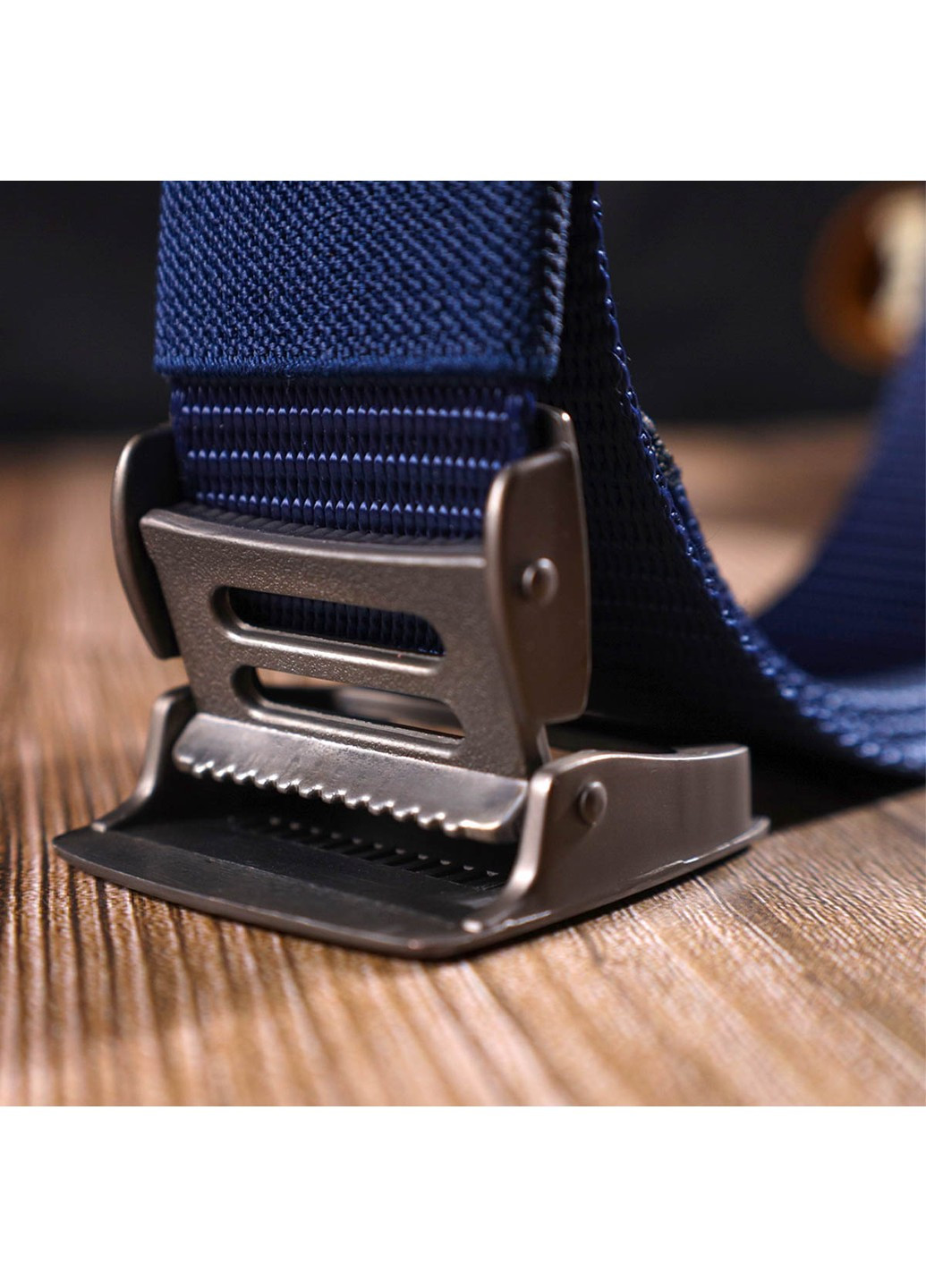 Надійний чоловічий ремінь із металевою пряжкою з текстилю 20596 Синій Vintage (260359837)