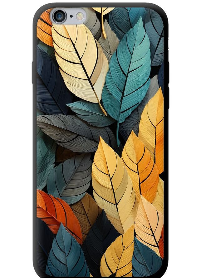 TPU черный чехол 'Кольорове листя' для Endorphone Apple iPhone 6 Plus (265393479)