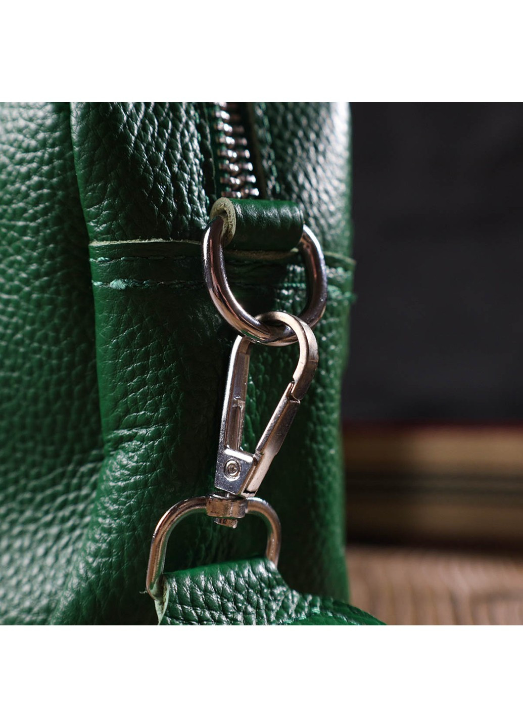 Сучасна жіноча сумка на плече з натуральної шкіри 22120 Зелена Vintage (260359810)