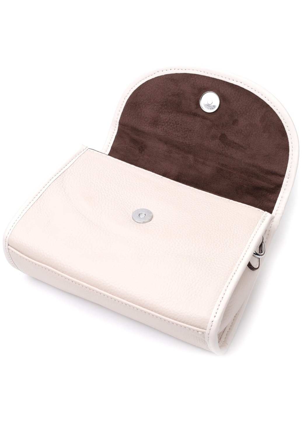 Жіноча шкіряна сумка із напівкруглим клапаном 22258 Біла Vintage (276457504)