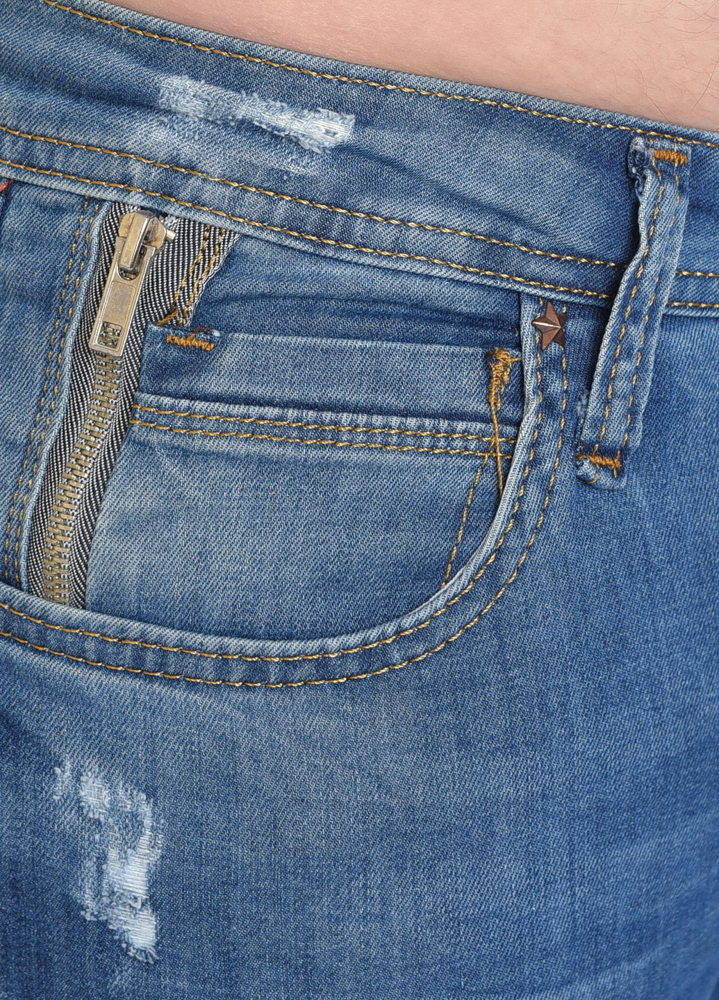 Синие демисезонные зауженные джинсы мужские синего цвета размер 30 Let's Shop
