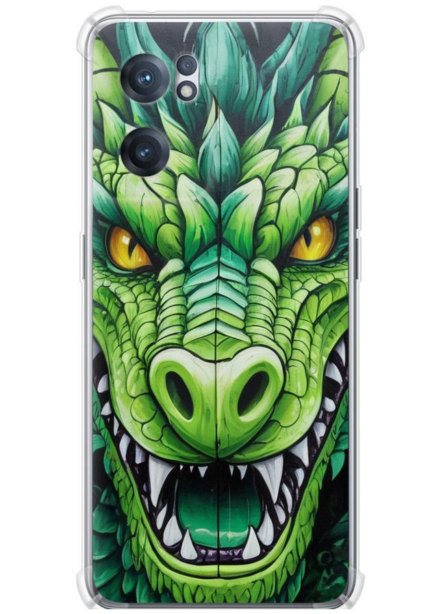 Силіконовий протиударний с посиленими кутами чохол 'Зелений дракон' для Endorphone OnePlus Nord CE 2 (275461824)