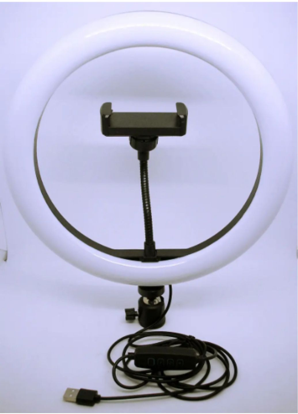 Лампа селфи кольцевая 26 см светодиодная LED кольцо с держателем для телефона и креплением под штатив No Brand (260517660)