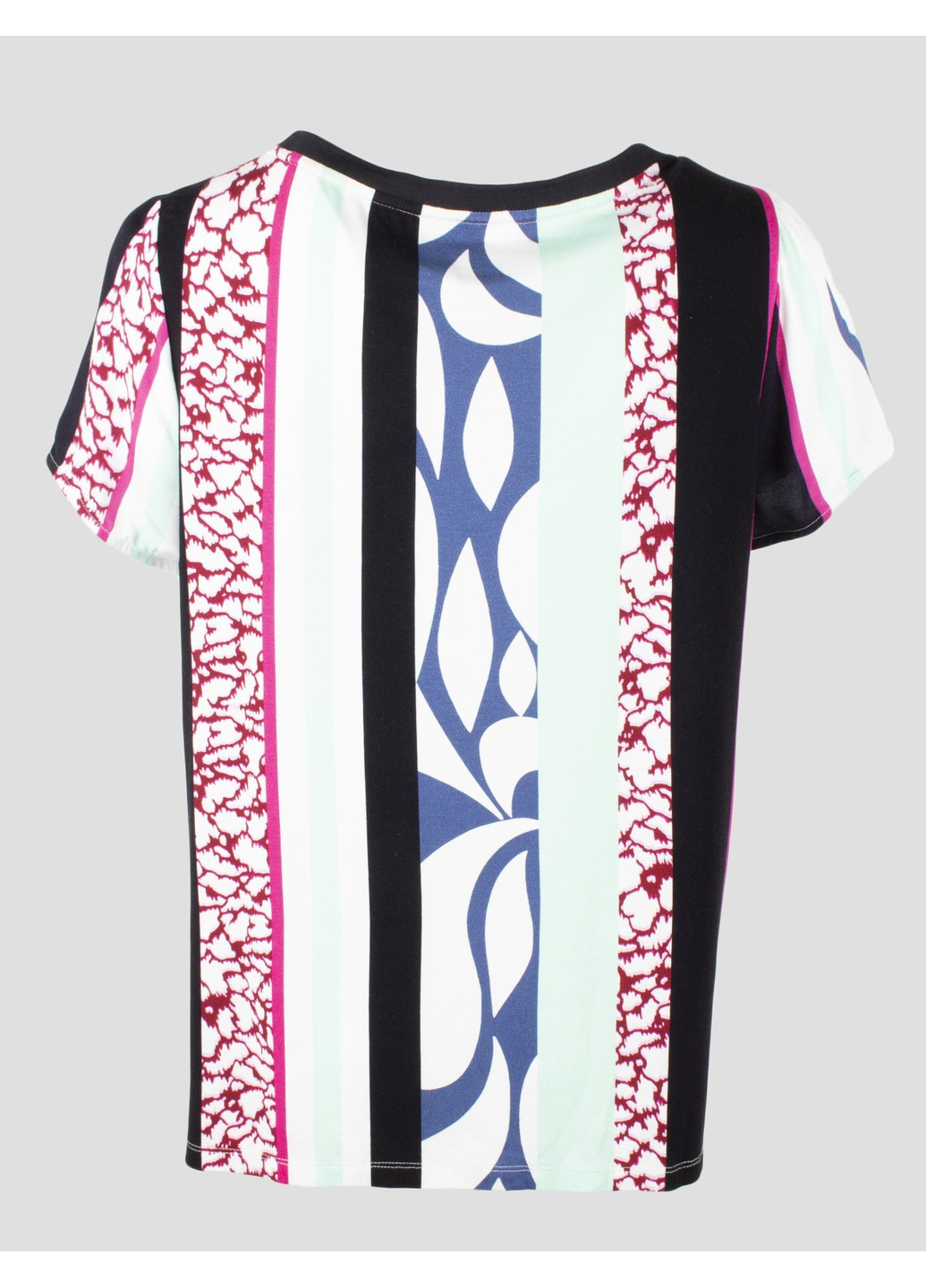 Комбинированная летняя женская футболка мулльтиколор с завязками Street One