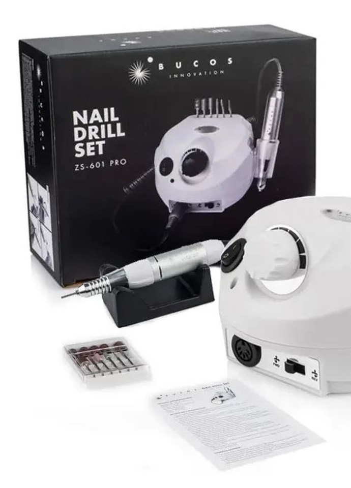 Фрезер для маникюра BUCOS Nail Drill ZS-601 PRO WHITE на 45 Вт. и 35 000 об. (+6 фрез в подарок) No Brand (257062801)