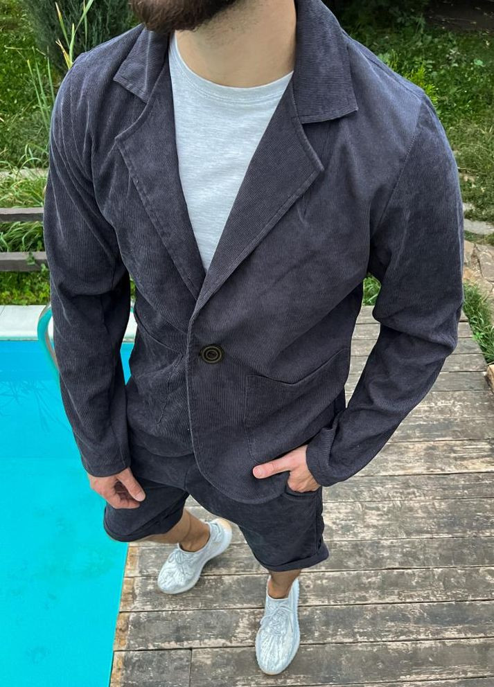 Класичний літній чоловічий костюм піджак шорти No Brand (262090156)