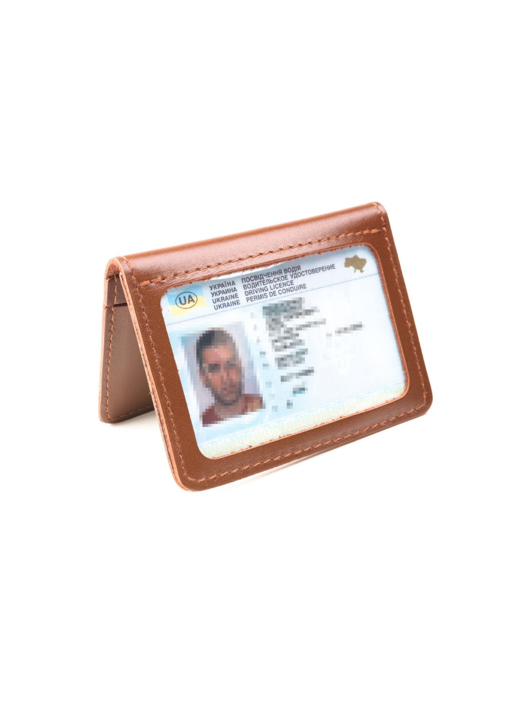 Обкладинка з натуральної шкіри на автодокументи, права, id паспорт з відділами для карток, (Коричневий) LQ 701220 (278649359)