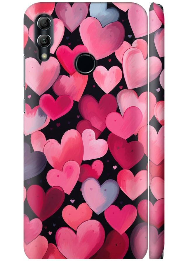 3D пластиковый матовый чехол 'Сердечки 4' для Endorphone Huawei Honor 10 Lite (267233849)