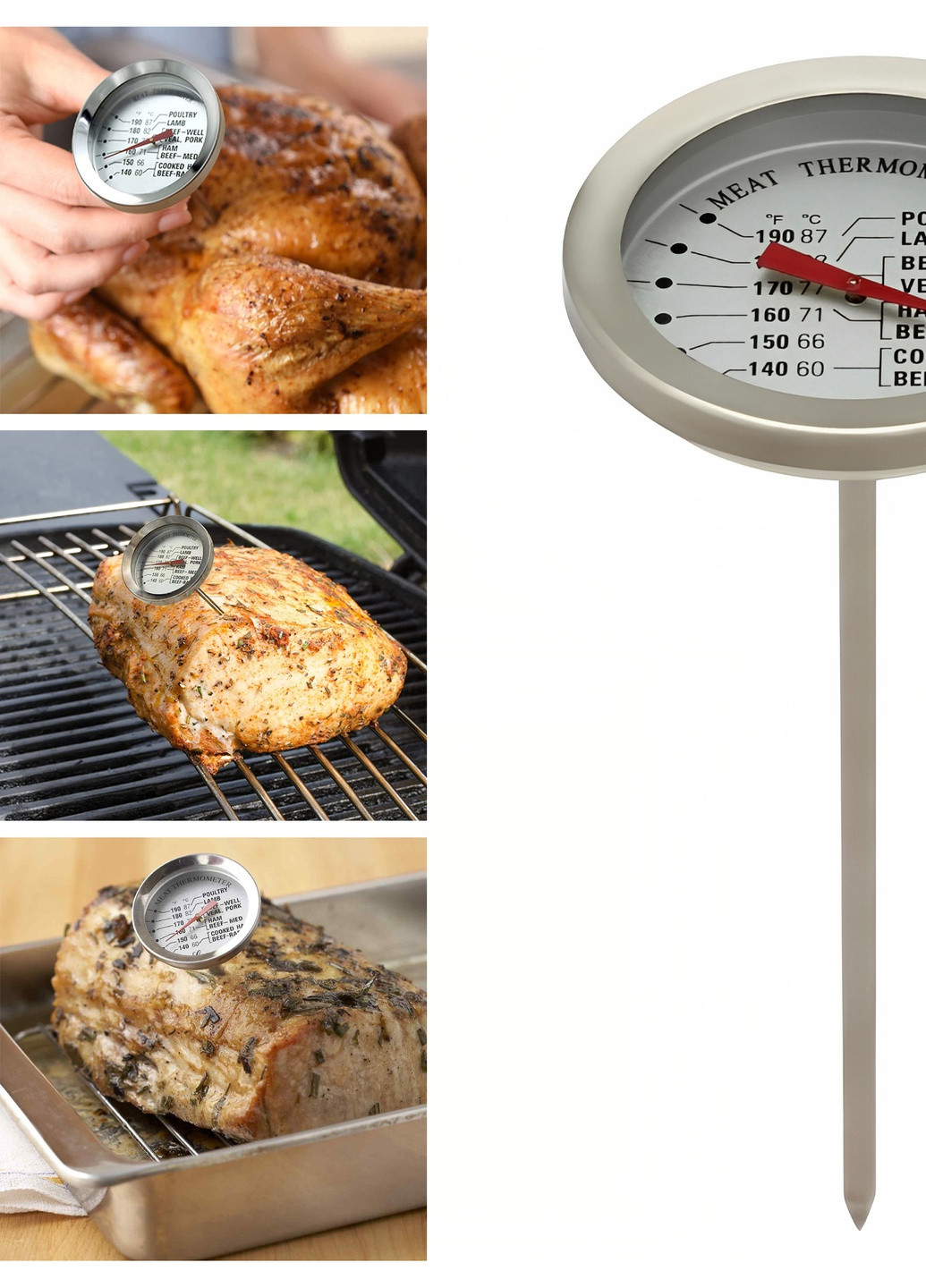Пищевой термометр градусник для мяса со щупом + 63 ... + 88 ºC A-Plus (259503493)