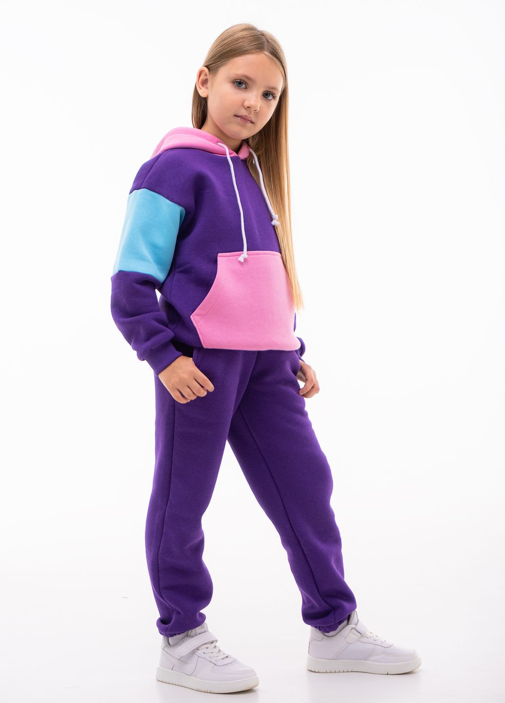 Утеплений дитячий спортивний костюм на флісі для дівчинки Kindamor warm beauty (264385328)