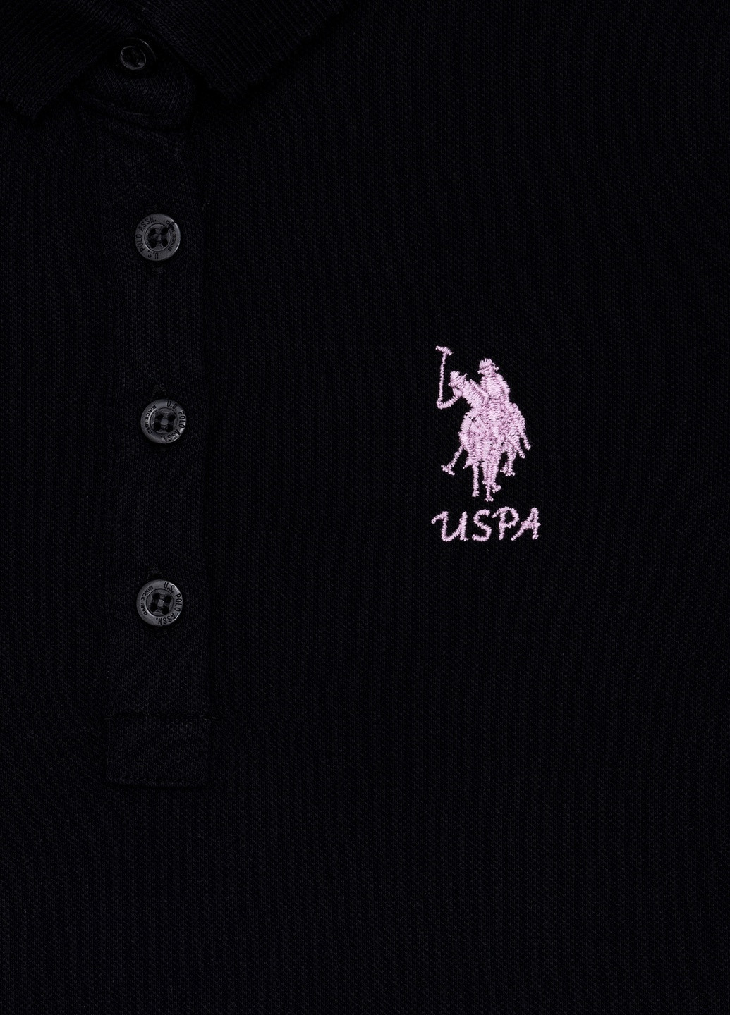 Черная детская футболка-футболка поло u.s.polo assn на девочку для девочки U.S. Polo Assn.