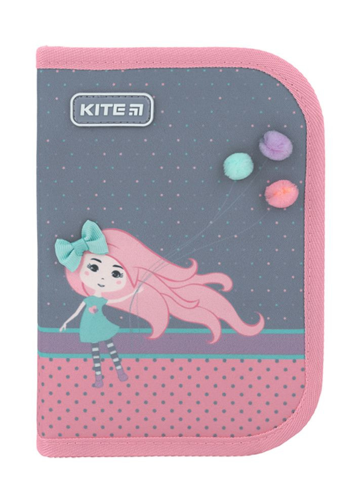 Пенал для девочек Pretty Girl цвет серо-розовый ЦБ-00225088 Kite (260043675)
