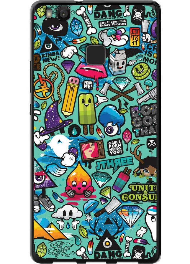 Силиконовый чехол 'Стикер бомбинг 1' для Endorphone Huawei P9 Lite (257994906)