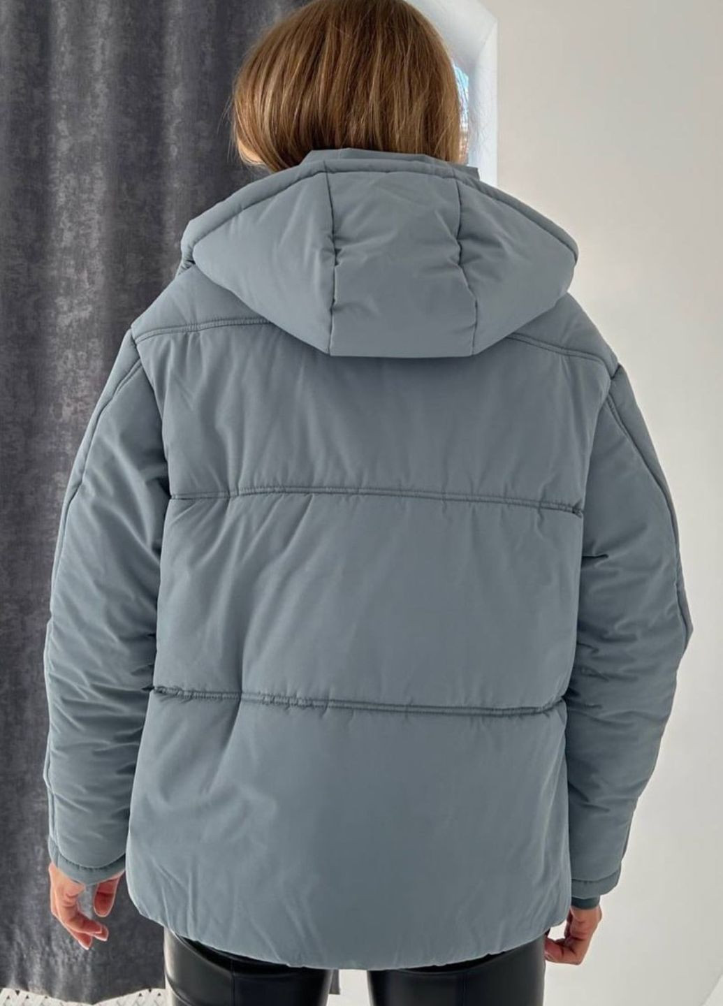 Сіро-синій зимній Пуховик itelle