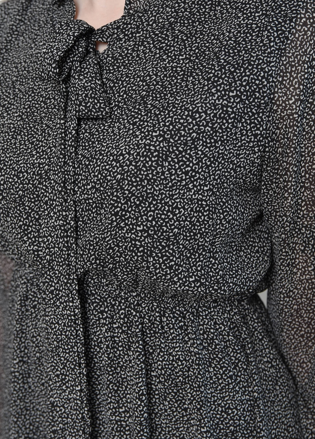 Черное вечернее платье женское черного цвета размер 42-44 Let's Shop в горошек