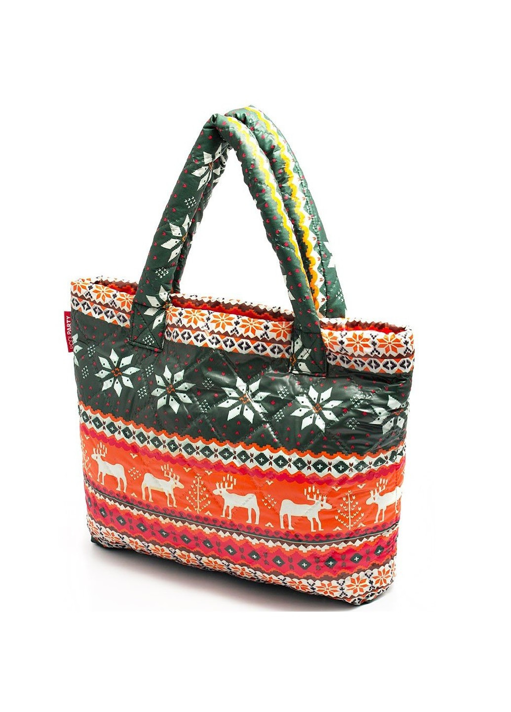 Стеганая дутая эко-сумка Оранжевая PoolParty (262891908)