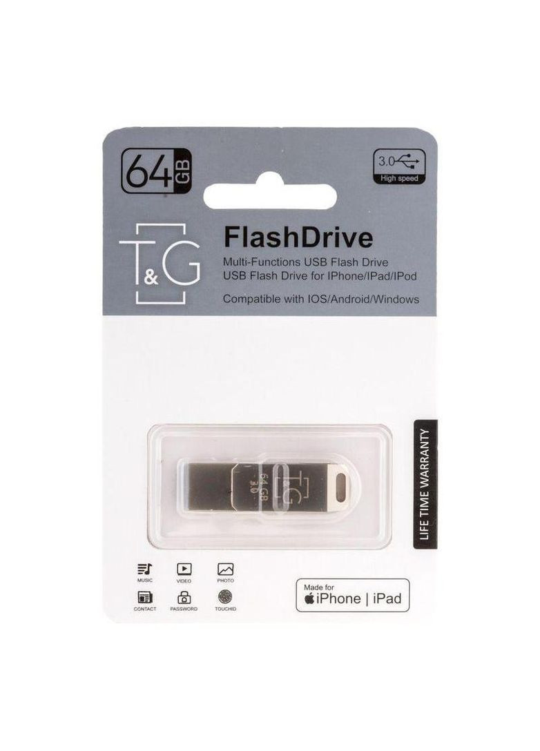 Флеш-драйв 008 Metal series USB 3.0 - Lightning 64GB T&G (266043159)