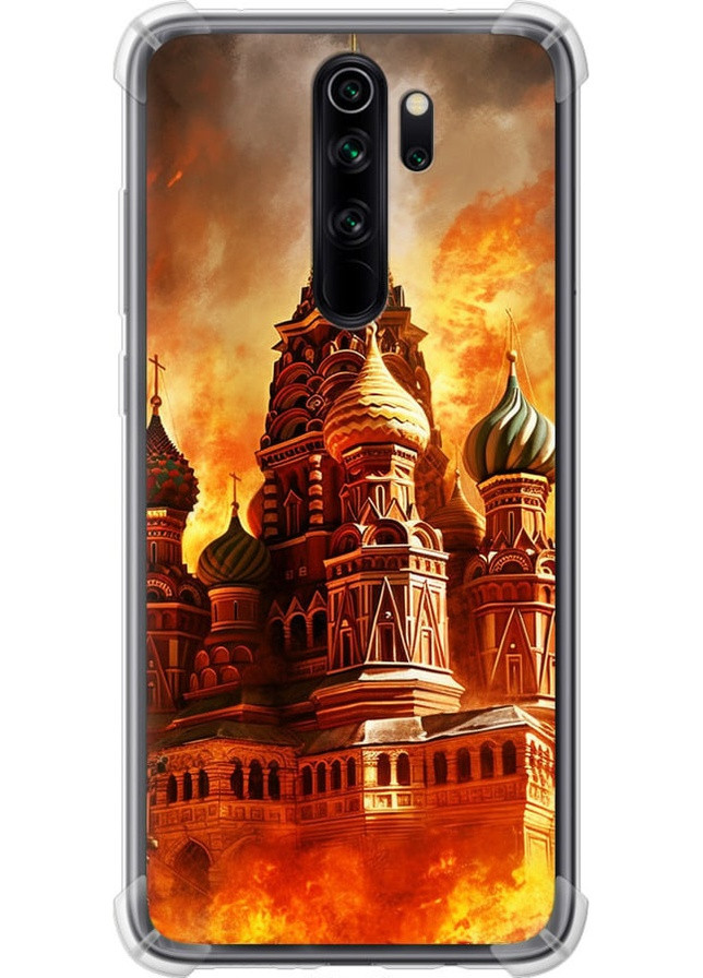 Силиконовый противоударный с усиленными углами чехол 'Кремль в огне' для Endorphone Xiaomi Redmi Note 8 Pro (258704411)