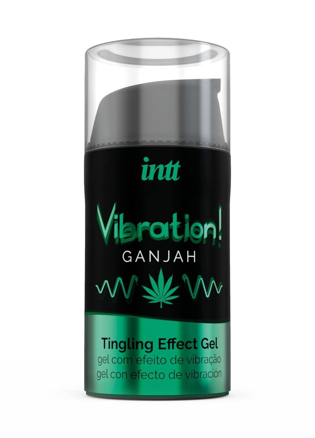 Жидкий вибратор Vibration Ganjah (15 мл), густой гель, необычный вкус, действует до 30 минут Intt (260275942)