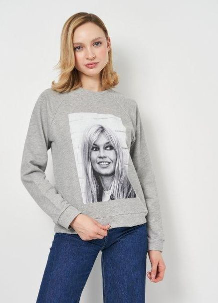 Світшот демісезон,сірий з принтом, Brigitte Bardot - крій сірий - (263692581)
