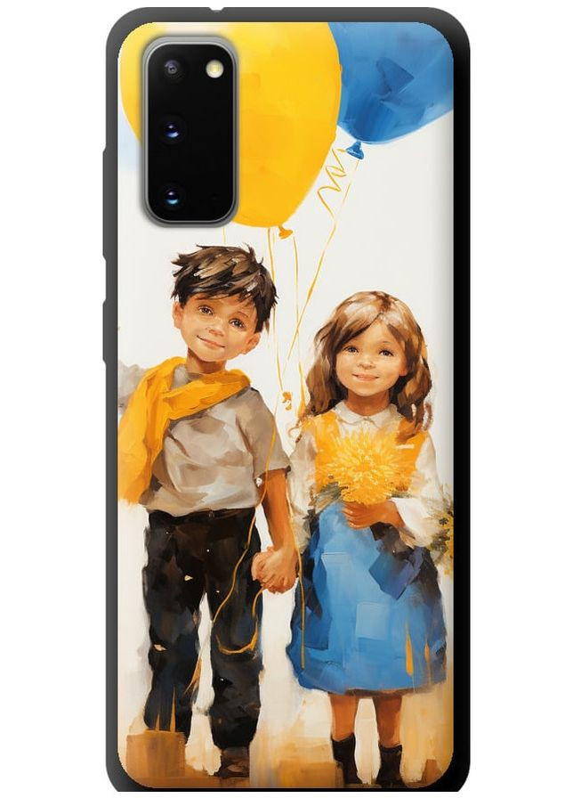 TPU чорний чохол 'Діти з кульками' для Endorphone Samsung Galaxy S20 (267235620)