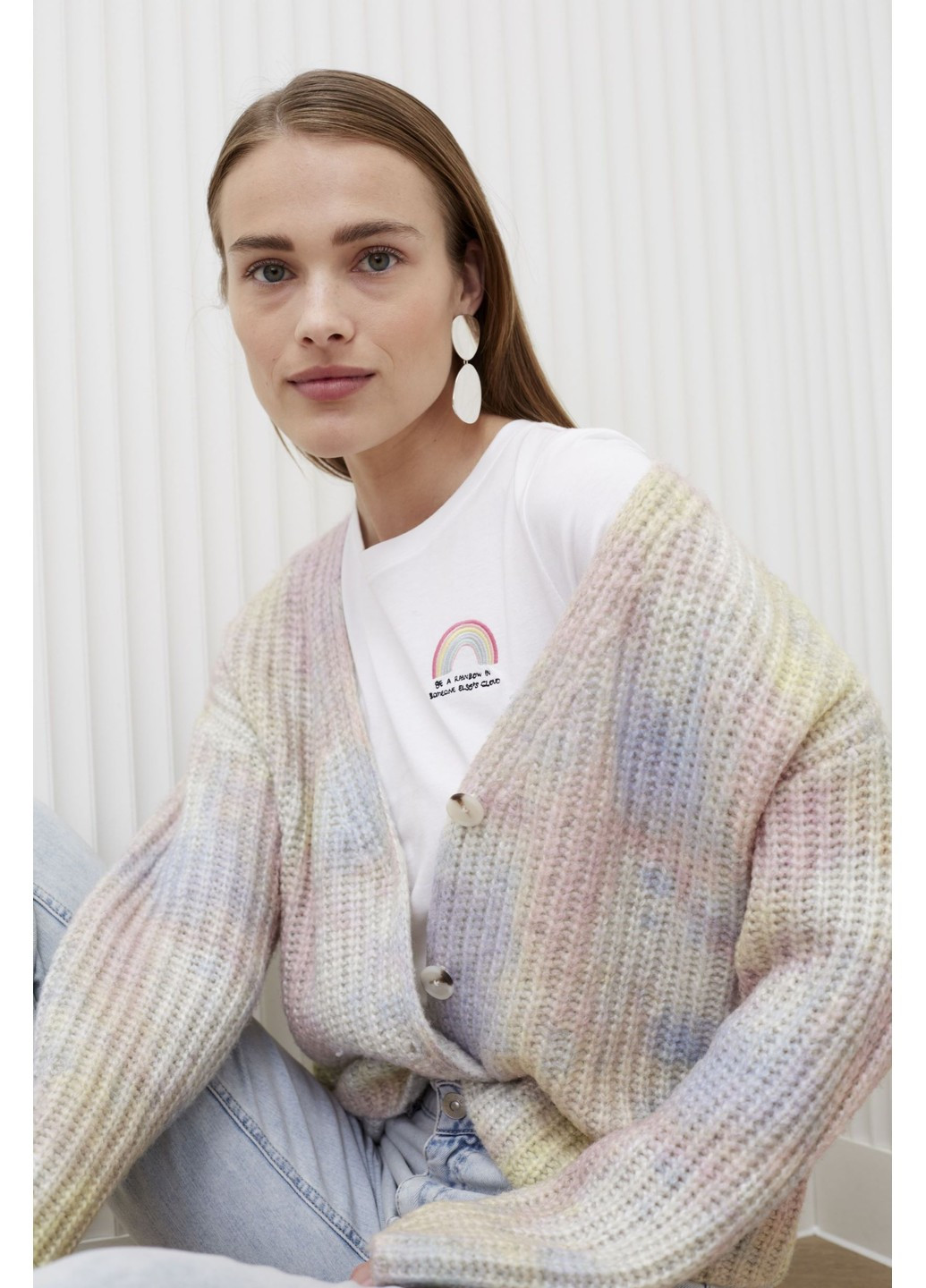 Разноцветный демисезонный кардиган Oui