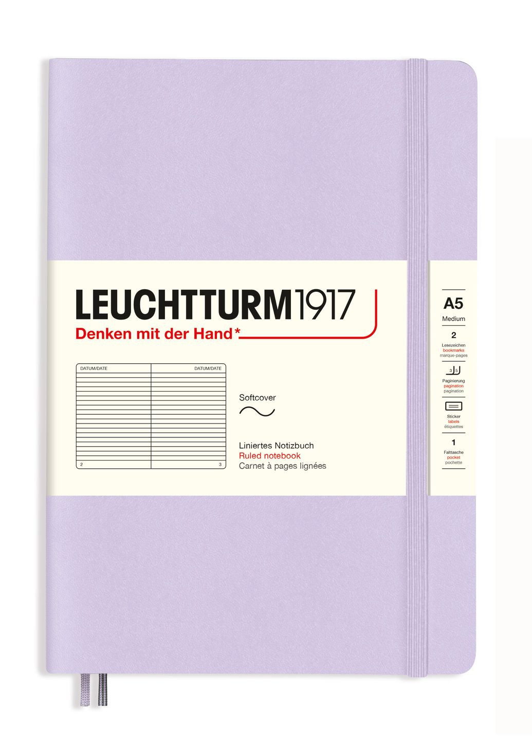 Блокнот Smooth Colours, Средний, Мягкая обложка, Lilac, Линия Leuchtturm1917 (270949221)
