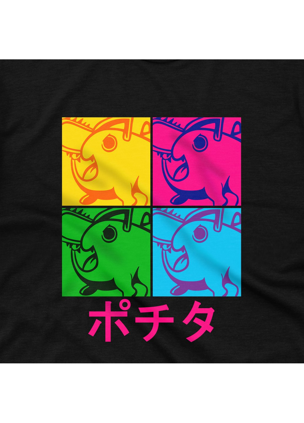 Черная футболка с принтом человек бензопила - почита поп арт No Brand