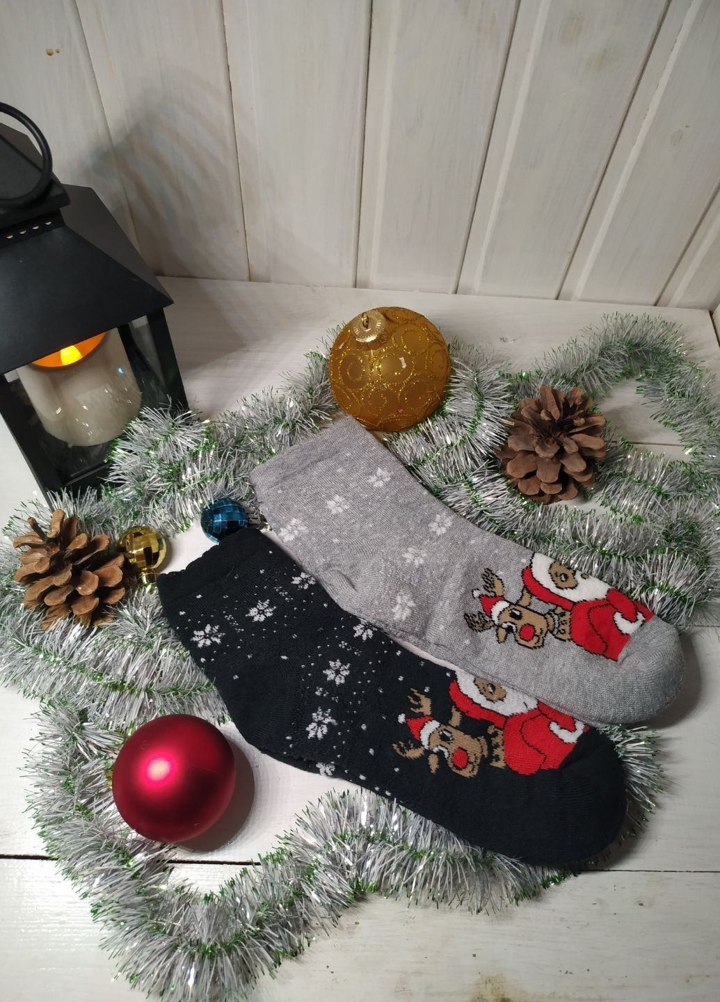 Набір жіночих новорічних шкарпеток Санта і Олені №2 ароматизовані No Brand (256566149)