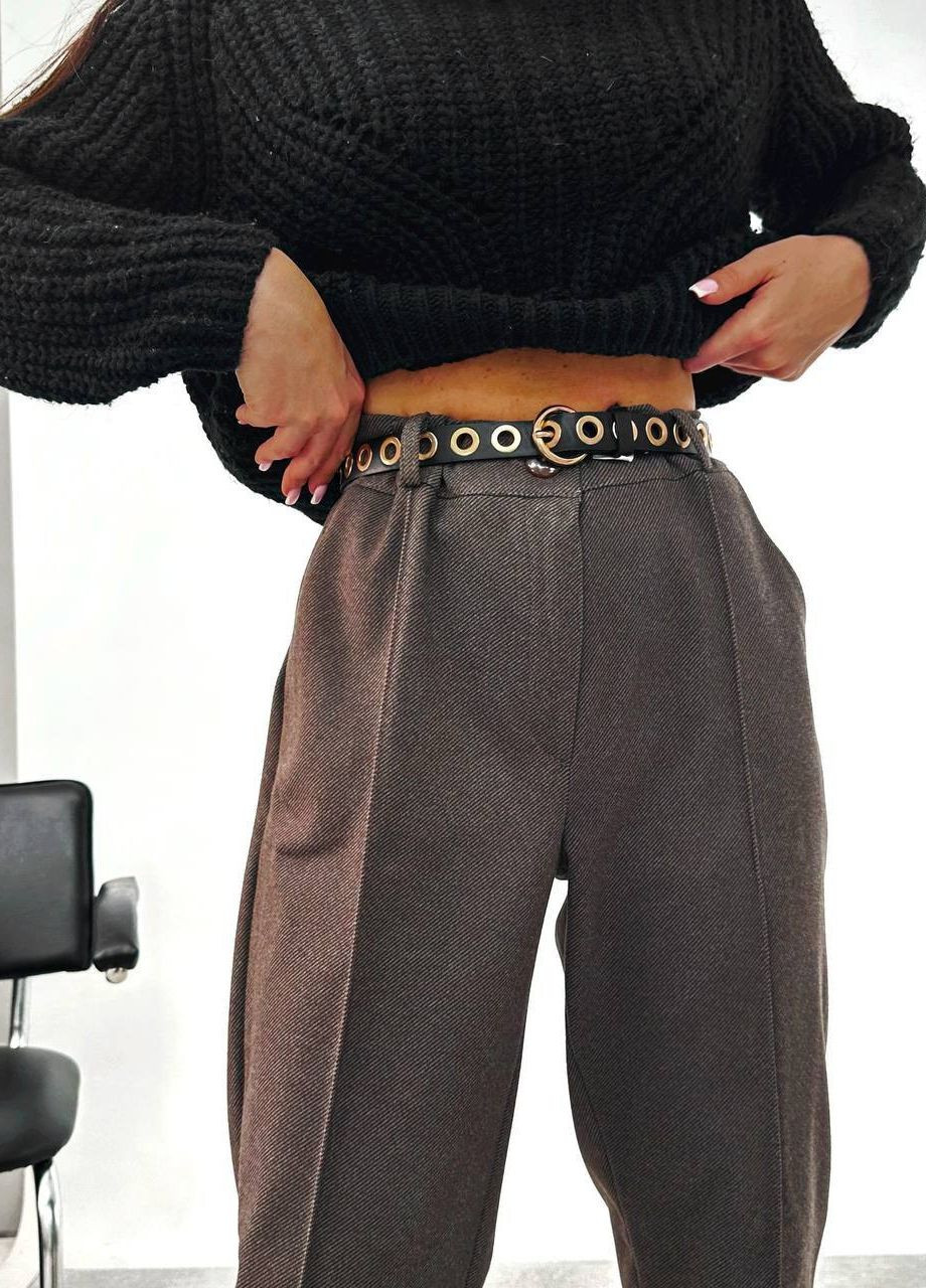 Женские теплые брюки цвет коричневый р.46/48 443907 New Trend (266494245)