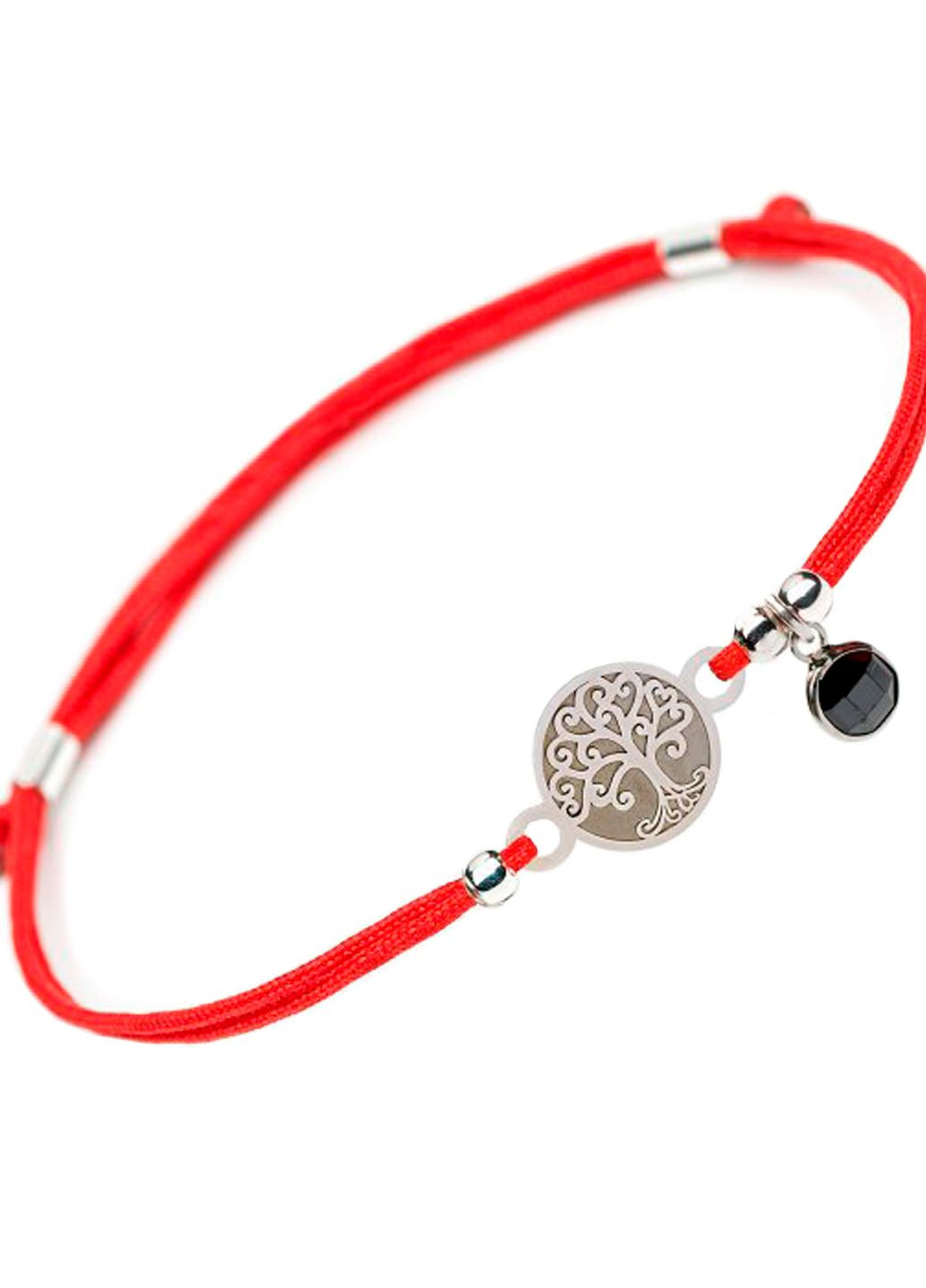 Срібний браслет на червоній шовковій нитці Сімейне Дерево або Дерево Життя Family Tree Jewelry Line (266038576)