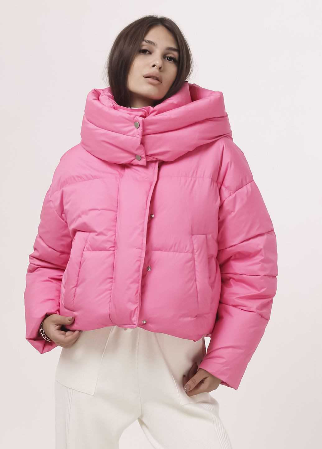 Рожева зимня куртка зимова рожева Clasna