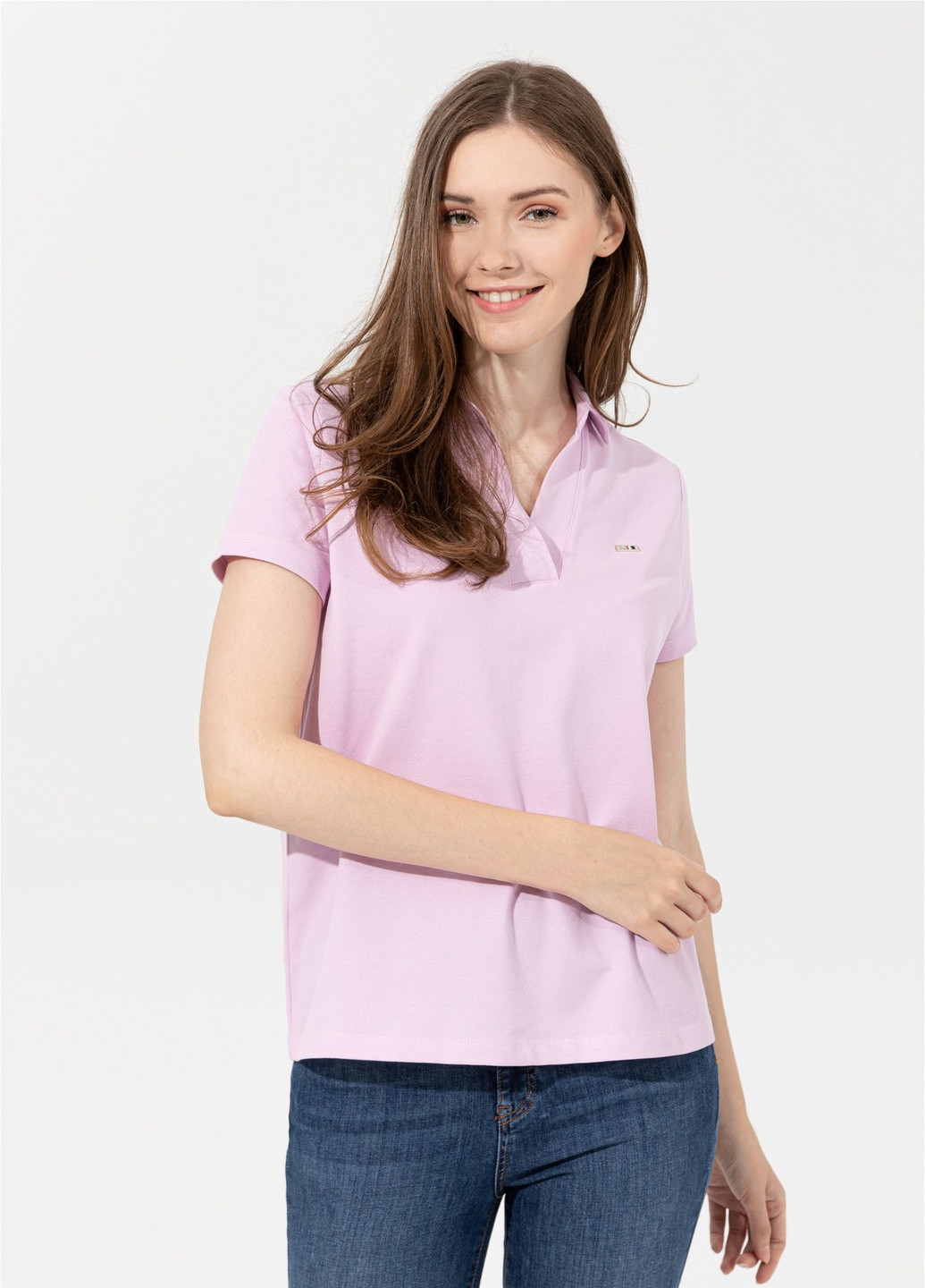 Розовая футболка поло женская U.S. Polo Assn.