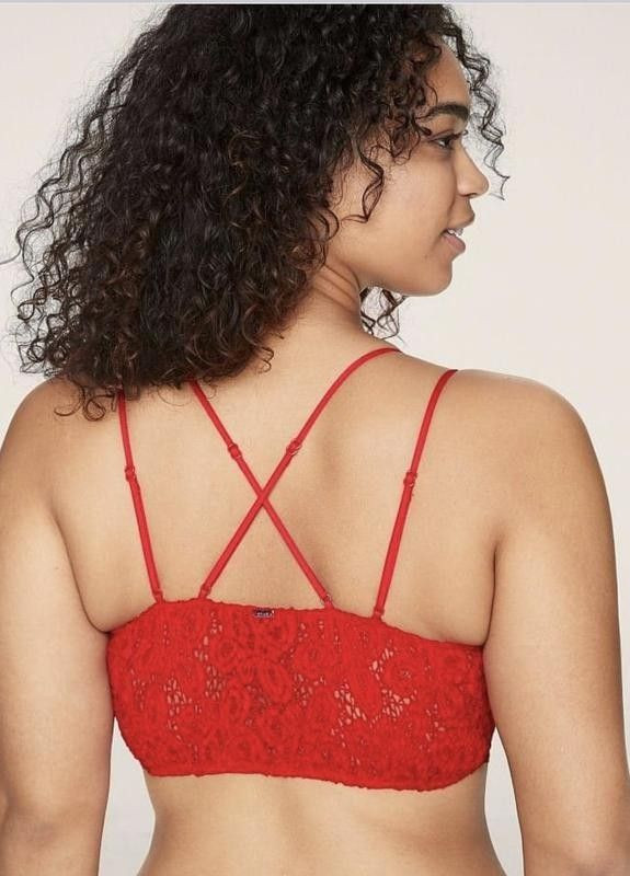 Топ мереживний червоний Crochet Strappy Lace Bralette Victoria's Secret (260601851)