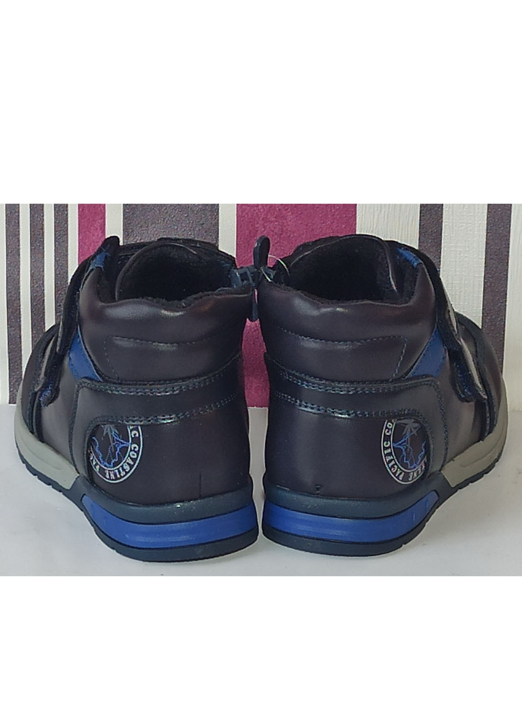 Темно-синие повседневные осенние детские демисезонные ботинки для мальчика утепленные на флисе 5602 21-13,5см 23-15см 25-16см Сказка