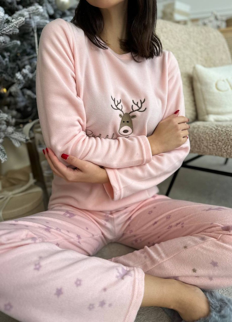 Светло-розовая всесезон нежная пижамка с оленем Vakko