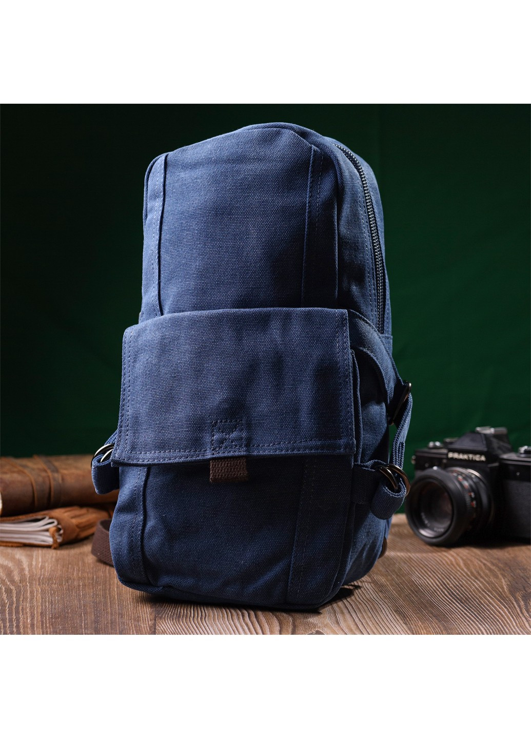Функциональный текстильный рюкзак в стиле милитари Vintagе 22181 Синий Vintage (267948732)