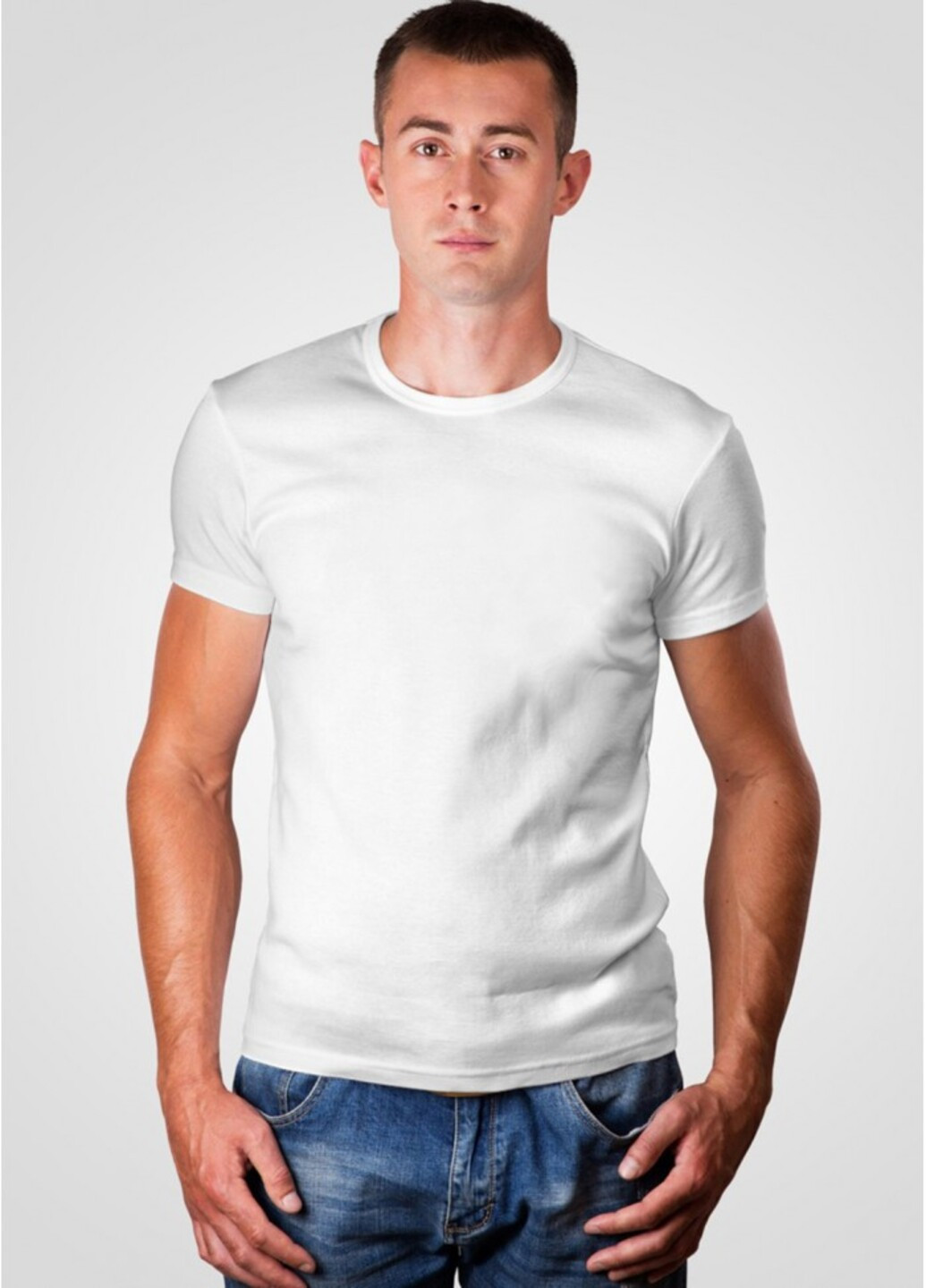 Белая футболка мужская m385-24 белая с коротким рукавом Malta