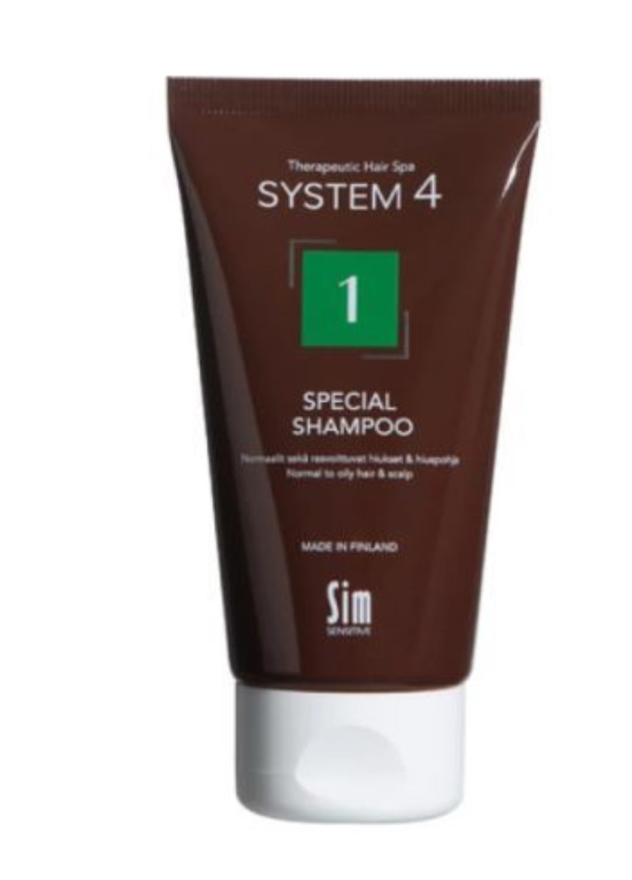 Шампунь с климбазолом для нормальной и жирной кожи головы System 4 "1" Special Shampoo 75 ml Sim Sensitive (267729474)